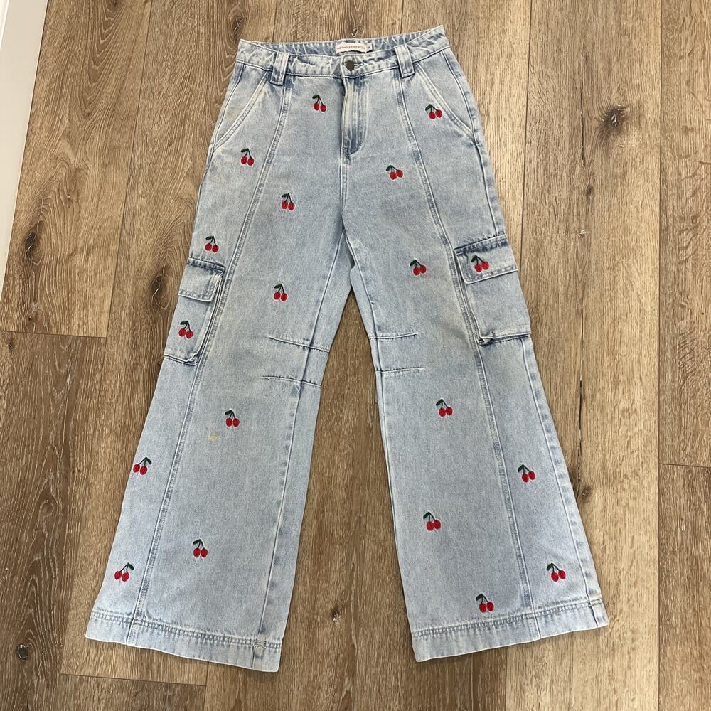 Embroidered Light Blue Boyfriend Jeans - Picture 4 of 14